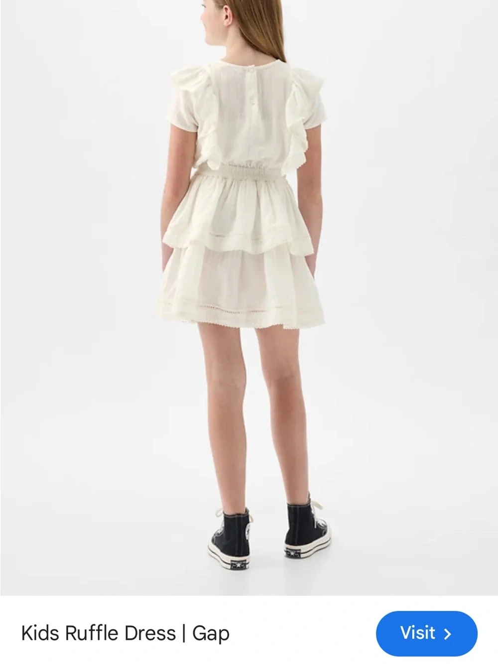 GAP Kids | White Girls Ruffle Tiered Dress Size Medium